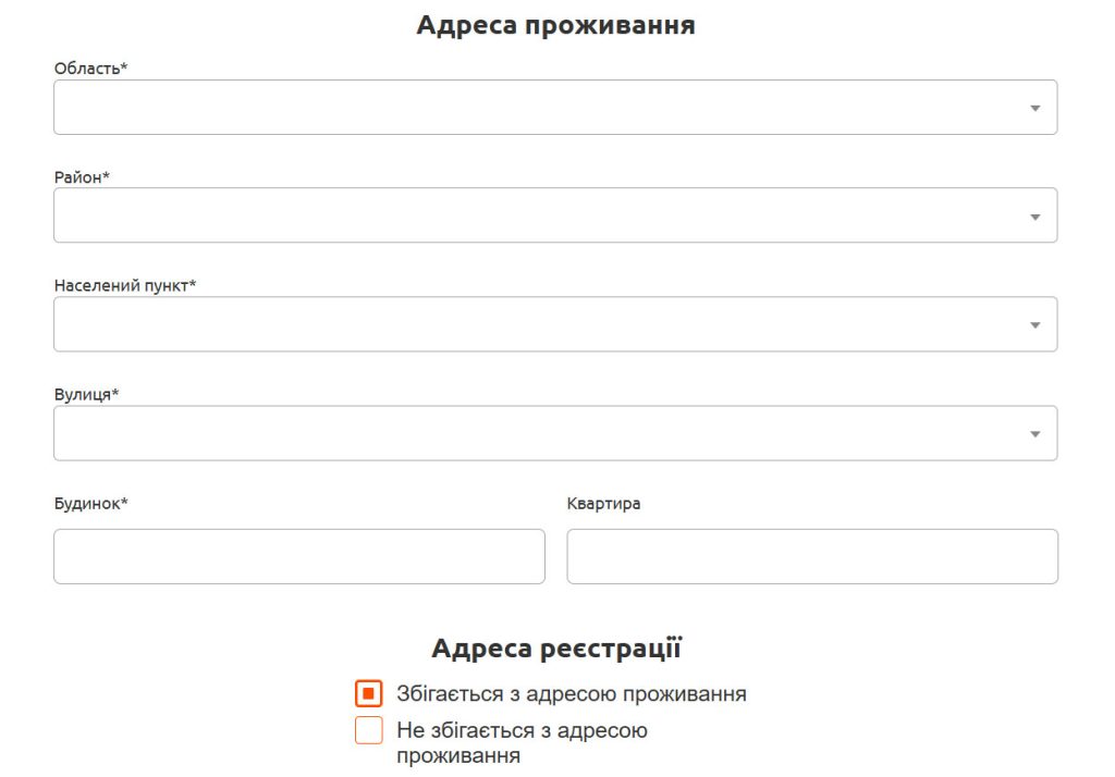 Адреса проживання EasyCash - 100kredit