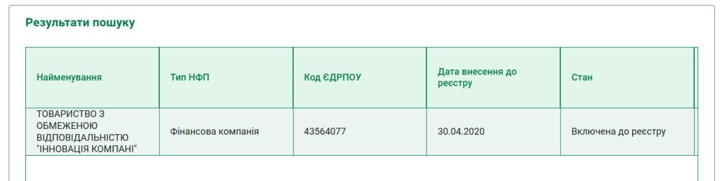 Реєстри НБУ - Інформація про EasyCash